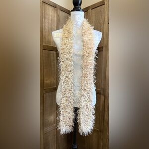 Fuzzy Cream Scarf